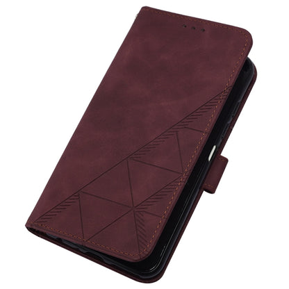 For Motorola Moto G Play 5G 2024 Crossbody 3D Embossed Flip Leather Phone Case(Wine Red) - Motorola Cases by buy2fix | Online Shopping UK | buy2fix