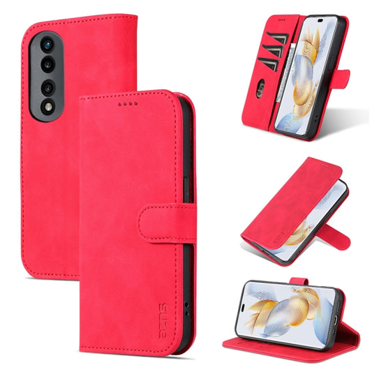 For Honor 90 AZNS Skin Feel Calf Texture Flip Leather Phone Case(Red) - Honor Cases by AZNS | Online Shopping UK | buy2fix