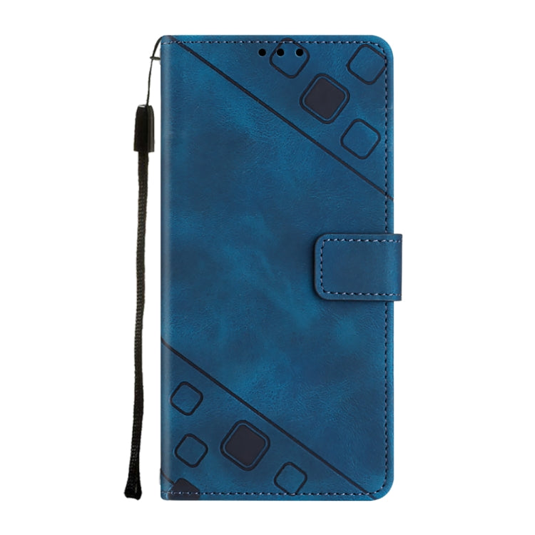 For Motorola Moto G Power 5G 2024 Skin Feel Embossed Leather Phone Case(Blue) - Motorola Cases by buy2fix | Online Shopping UK | buy2fix