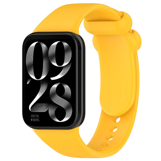 For Xiaomi Mi Band 8 Pro Solid Color Black Buckle Silicone Watch Band(Yellow) - Watch Bands by buy2fix | Online Shopping UK | buy2fix