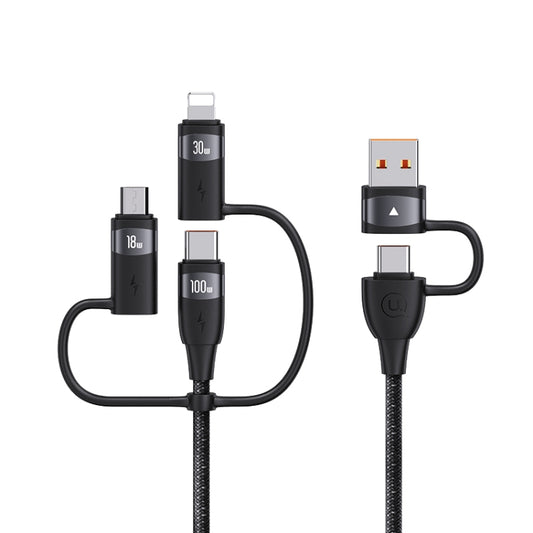 USAMS US-SJ646 U85 2m PD100W 6 in 1 Alloy Multifunctional Fast Charging Cable(Black) - Multifunction Cable by USAMS | Online Shopping UK | buy2fix