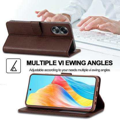 For OPPO A58 4G / A98 5G / F23 5G LC.IMEEKE Calf Texture Horizontal Flip Leather Case(Brown) - OPPO Cases by LC.IMEEKE | Online Shopping UK | buy2fix
