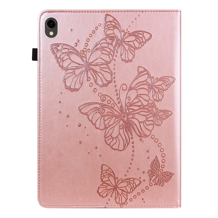 For Samsung Galaxy Tab S9 Embossed Butterfly Pattern Horizontal Flip Leather Tablet Case(Pink) - Galaxy Tab S9 Cases by buy2fix | Online Shopping UK | buy2fix