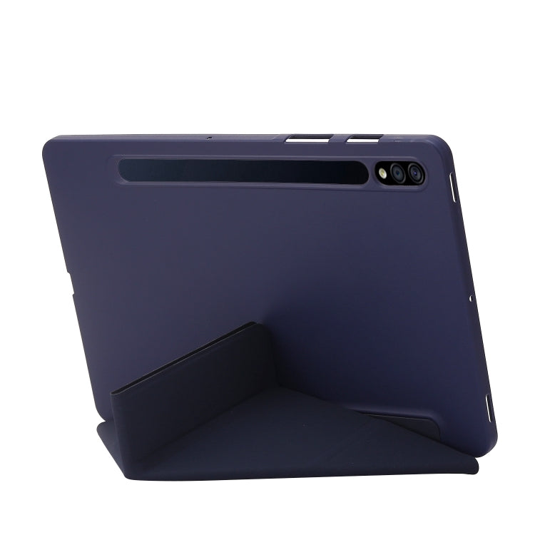 For Samsung Galaxy Tab S9+ Deformation Silicone Leather Tablet Case(Dark Blue) - Galaxy Tab S9+ Cases by buy2fix | Online Shopping UK | buy2fix