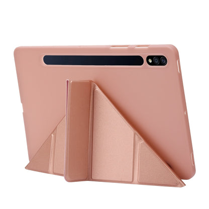 For Samsung Galaxy Tab S9+ Deformation Silicone Leather Tablet Case(Rose Gold) - Galaxy Tab S9+ Cases by buy2fix | Online Shopping UK | buy2fix