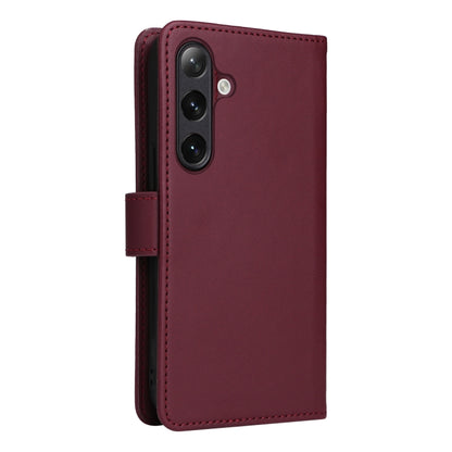 For Samsung Galaxy S24 5G BETOPNICE BN-005 2 in 1 Detachable Imitate Genuine Leather Phone Case(Wine Red) - Galaxy S24 5G Cases by BETOPNICE | Online Shopping UK | buy2fix