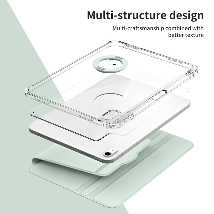 For iPad Air 11 2024 360 Rotation Detachable Clear Acrylic Leather Tablet Case(Light Green) - iPad Air 11 2024 Cases by buy2fix | Online Shopping UK | buy2fix