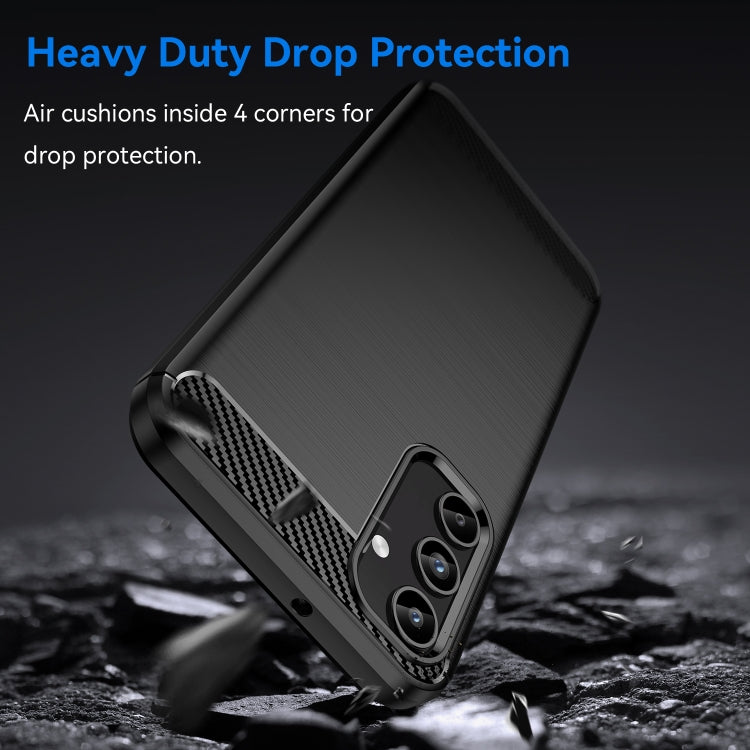 For Samsung Galaxy A15 5G Brushed Texture Carbon Fiber TPU Phone Case(Black) - Galaxy Phone Cases by buy2fix | Online Shopping UK | buy2fix