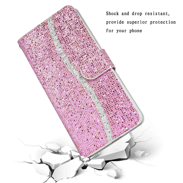 For iPhone 16 Glitter Powder Filp Leather Phone Case(Pink) - iPhone 16 Cases by buy2fix | Online Shopping UK | buy2fix