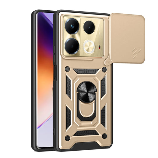 For Infinix Note 40 4G Sliding Camera Cover Design TPU+PC Phone Case(Gold) - Infinix Cases by buy2fix | Online Shopping UK | buy2fix