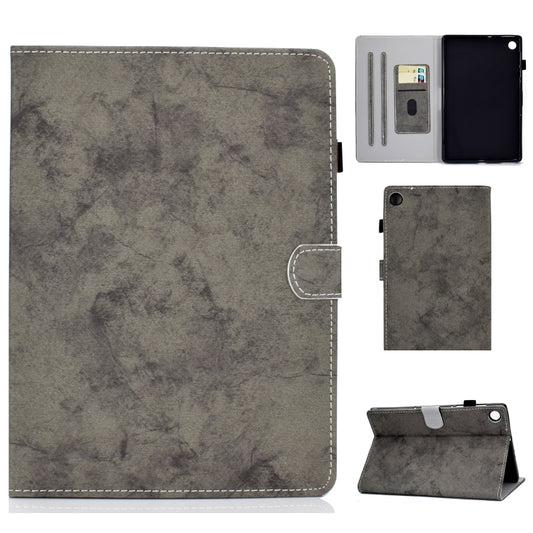 For Samsung Galaxy Tab A9 Marble Style Cloth Texture Smart Leather Tablet Case(Grey) - Galaxy Tab A9 by buy2fix | Online Shopping UK | buy2fix