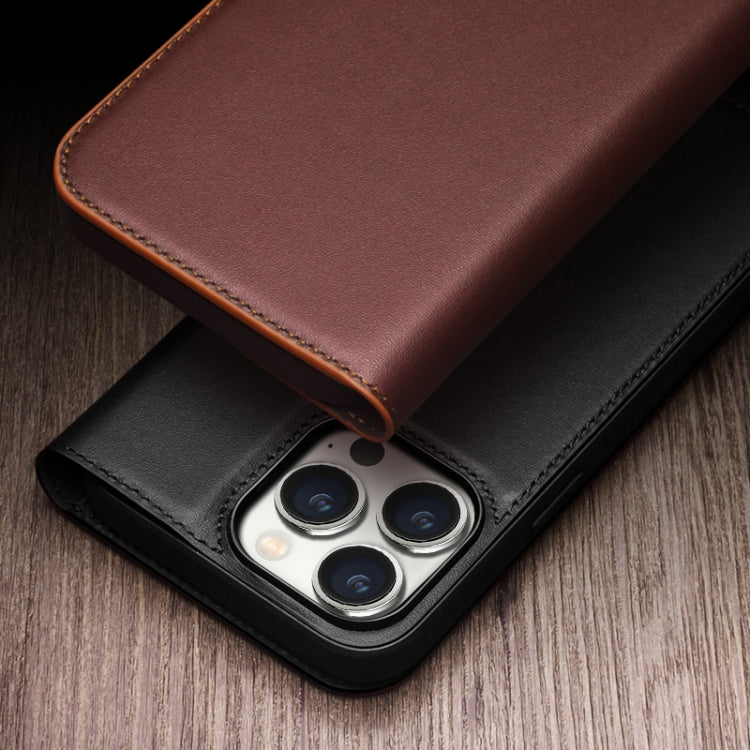 For iPhone 15 Pro QIALINO Classic Gen2 Genuine Leather Phone Case(Brown) - iPhone 15 Pro Cases by QIALINO | Online Shopping UK | buy2fix