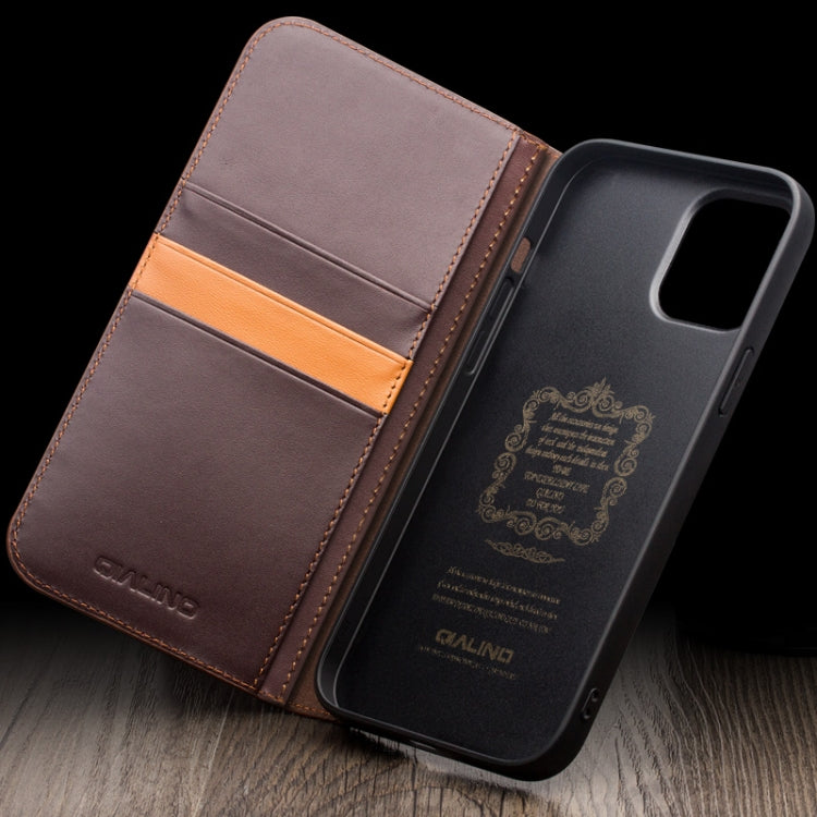 For iPhone 15 Pro QIALINO Classic Gen2 Genuine Leather Phone Case(Brown) - iPhone 15 Pro Cases by QIALINO | Online Shopping UK | buy2fix