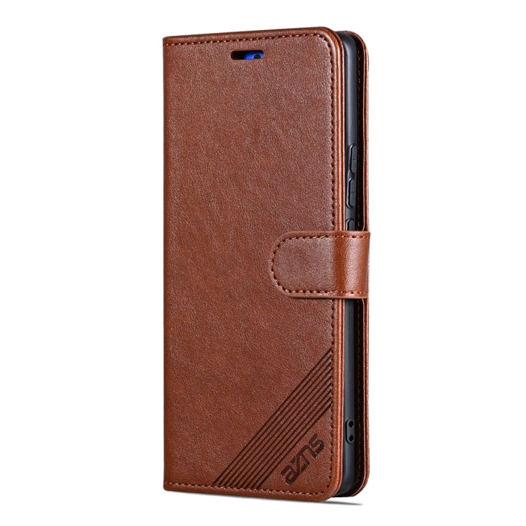 For Xiaomi Redmi K70E AZNS Sheepskin Texture Flip Leather Phone Case(Brown) - K70E Cases by AZNS | Online Shopping UK | buy2fix