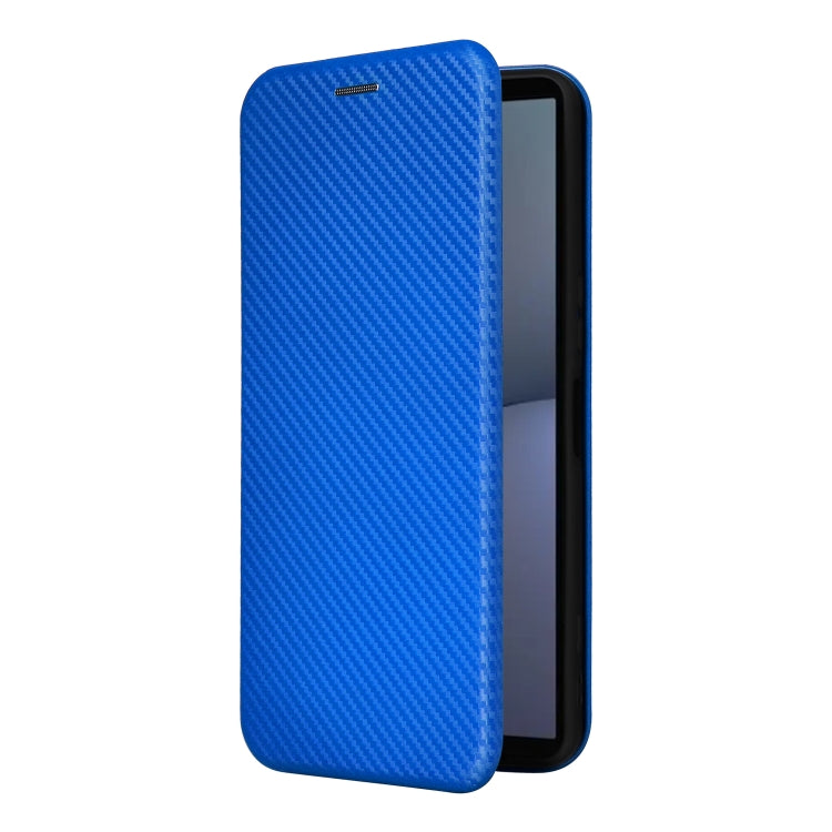 For Sony Xperia 1 VI 2024 Carbon Fiber Texture Flip Leather Phone Case(Blue) - Sony Cases by buy2fix | Online Shopping UK | buy2fix