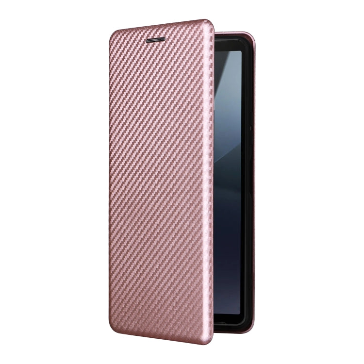 For Sony Xperia 10 VI 2024 Carbon Fiber Texture Flip Leather Phone Case(Pink) - Sony Cases by buy2fix | Online Shopping UK | buy2fix