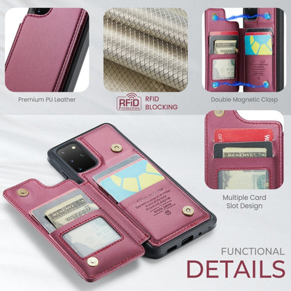 For Samsung Galaxy A14 CaseMe C22 Card Slots Holder RFID Anti-theft Phone Case(Wine Red) - Galaxy Phone Cases by CaseMe | Online Shopping UK | buy2fix