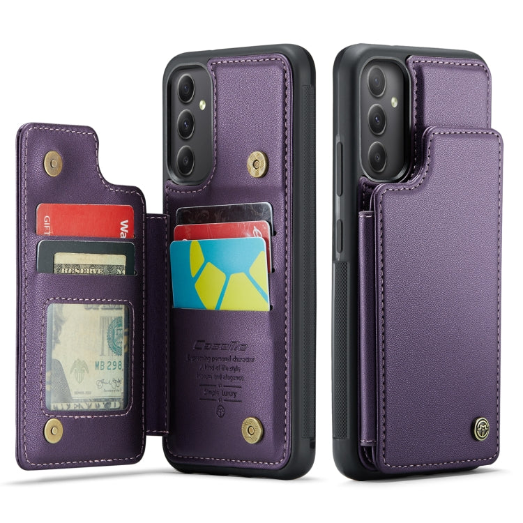 For Samsung Galaxy A34 5G CaseMe C22 Card Slots Holder RFID Anti-theft Phone Case(Purple) - Galaxy Phone Cases by CaseMe | Online Shopping UK | buy2fix