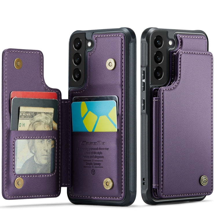 For Samsung Galaxy S21 5G CaseMe C22 Card Slots Holder RFID Anti-theft Phone Case(Purple) - Galaxy S21 5G Cases by CaseMe | Online Shopping UK | buy2fix