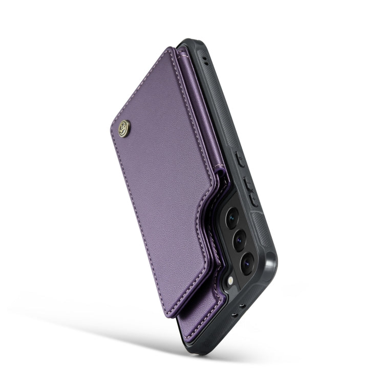 For Samsung Galaxy S21 5G CaseMe C22 Card Slots Holder RFID Anti-theft Phone Case(Purple) - Galaxy S21 5G Cases by CaseMe | Online Shopping UK | buy2fix