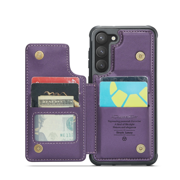 For Samsung Galaxy S23 5G CaseMe C22 Card Slots Holder RFID Anti-theft Phone Case(Purple) - Galaxy S23 5G Cases by CaseMe | Online Shopping UK | buy2fix