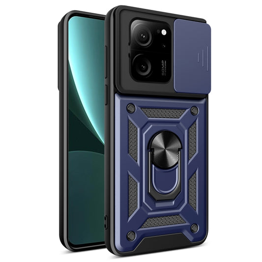 For Xiaomi 13T/13T Pro/Redmi K60 Ultra Sliding Camera Cover Design TPU Hybrid PC Phone Case(Blue) - Redmi K60 Ultra Cases by buy2fix | Online Shopping UK | buy2fix