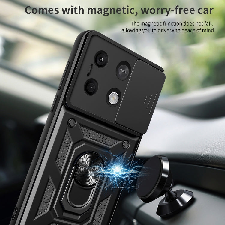 For Xiaomi Redmi Note 13 5G Sliding Camera Cover Design TPU Hybrid PC Phone Case(Black) - Note 13 Cases by buy2fix | Online Shopping UK | buy2fix