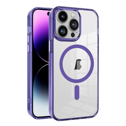 For iPhone 14 Pro Ice Color Magnetic Series PC + Acrylic Magsafe Phone Case(Purple) - iPhone 14 Pro Cases by buy2fix | Online Shopping UK | buy2fix