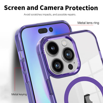 For iPhone 14 Pro Ice Color Magnetic Series PC + Acrylic Magsafe Phone Case(Purple) - iPhone 14 Pro Cases by buy2fix | Online Shopping UK | buy2fix