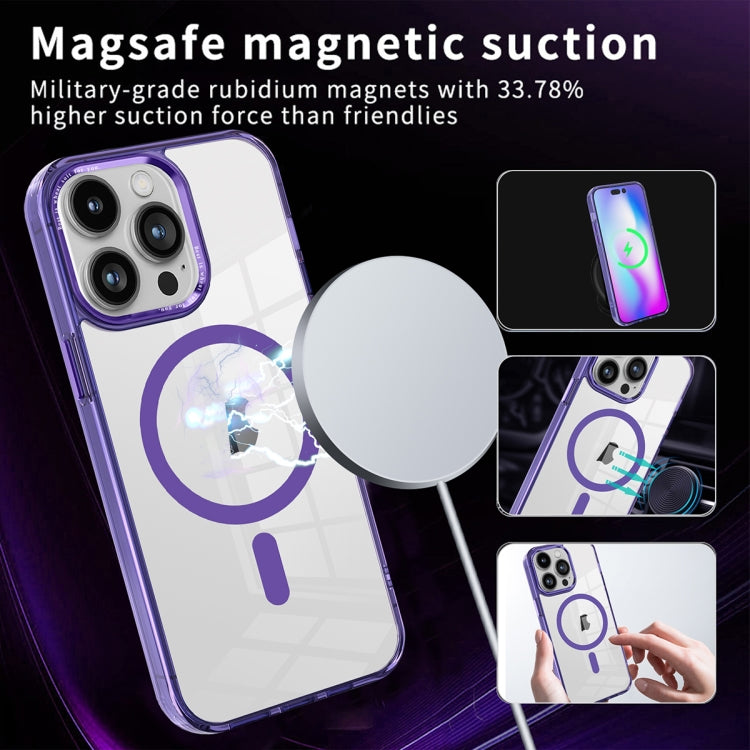 For iPhone 14 Pro Max Ice Color Magnetic Series PC + Acrylic Magsafe Phone Case(Transparent) - iPhone 14 Pro Max Cases by buy2fix | Online Shopping UK | buy2fix