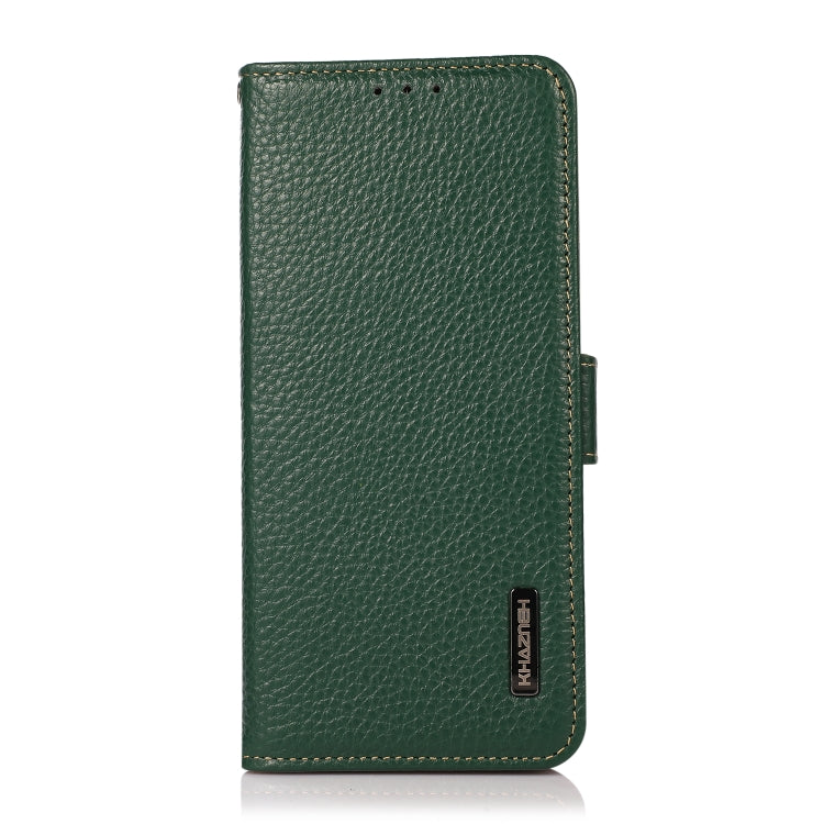 For Xiaomi Redmi K70 Pro KHAZNEH Side-Magnetic Litchi Genuine Leather RFID Phone Case(Green) - K70 Pro Cases by buy2fix | Online Shopping UK | buy2fix