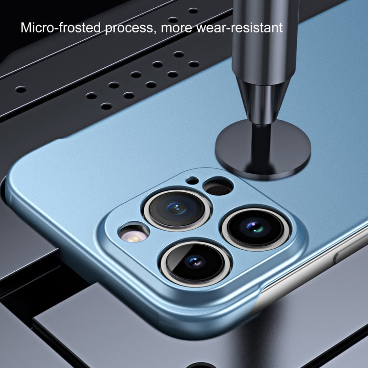 For iPhone 12 Pro Frameless Metallic Paint Hybrid PC Phone Case(Space Silver) - iPhone 12 / 12 Pro Cases by buy2fix | Online Shopping UK | buy2fix