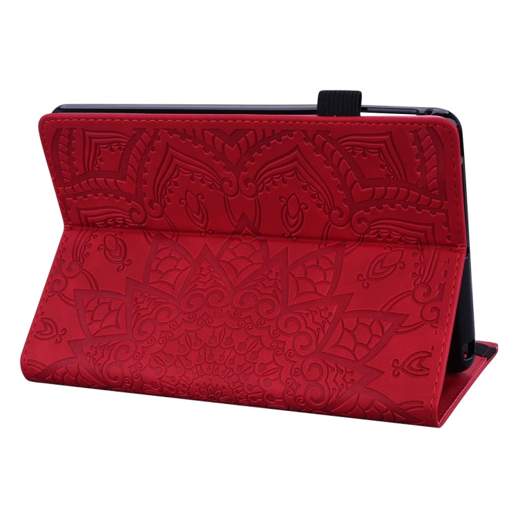 For Samsung Galaxy Tab S9 FE+ Calf Texture Embossed Leather Tablet Case(Red) - Galaxy Tab S9 FE+ by buy2fix | Online Shopping UK | buy2fix