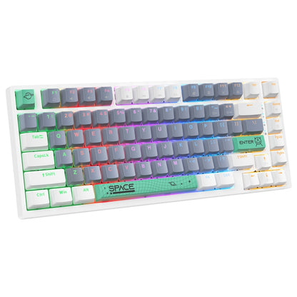 ONIKUMA G52 82 Keys RGB Lighting Wired Mechanical Keyboard, Type:Blue Switch(White) - Wired Keyboard by ONIKUMA | Online Shopping UK | buy2fix