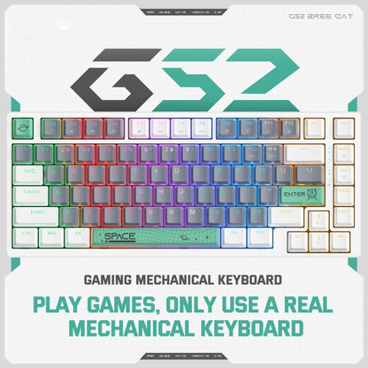 ONIKUMA G52 82 Keys RGB Lighting Wired Mechanical Keyboard, Type:Blue Switch(White) - Wired Keyboard by ONIKUMA | Online Shopping UK | buy2fix