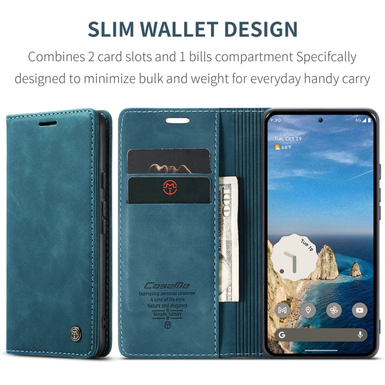 For Google Pixel 9 / 9 Pro CaseMe 013 Multifunctional Horizontal Flip Leather Phone Case(Blue) - Google Cases by CaseMe | Online Shopping UK | buy2fix