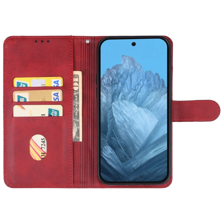 For Google Pixel 9 Pro XL Leather Phone Case(Red) - Google Cases by buy2fix | Online Shopping UK | buy2fix