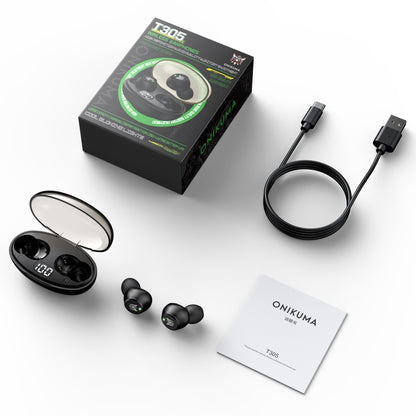 ONIKUMA T305 Digital Display Wireless Bluetooth Earphone(Black) - Bluetooth Earphone by ONIKUMA | Online Shopping UK | buy2fix