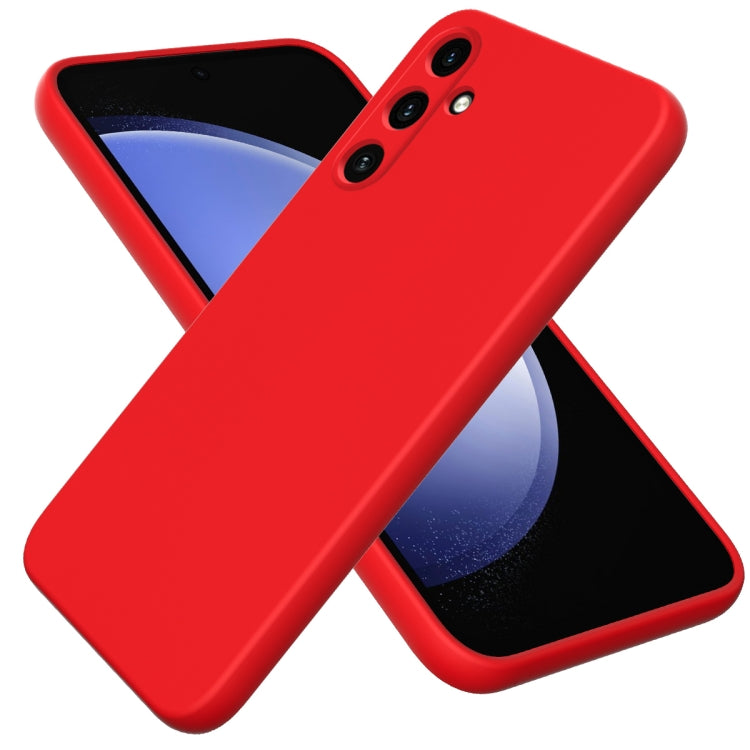 For Samsung Galaxy A55 5G Pure Color Liquid Silicone Shockproof Full Coverage Phone Case(Red) - Galaxy Phone Cases by buy2fix | Online Shopping UK | buy2fix