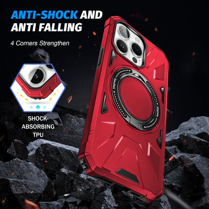 For iPhone 14 Pro MagSafe Magnetic Shockproof Phone Case with Ring Holder(Red) - iPhone 14 Pro Cases by buy2fix | Online Shopping UK | buy2fix