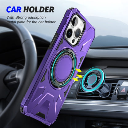 For iPhone 13 Pro MagSafe Magnetic Shockproof Phone Case with Ring Holder(Purple) - iPhone 13 Pro Cases by buy2fix | Online Shopping UK | buy2fix