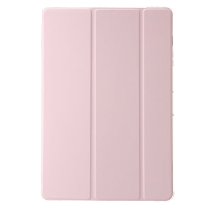 For Samsung Galaxy Tab S9 Ultra/S8 Ultra 3-Fold Clear Acrylic Leather Tablet Case(Pink) - Galaxy Tab S9 Ultra Cases by buy2fix | Online Shopping UK | buy2fix