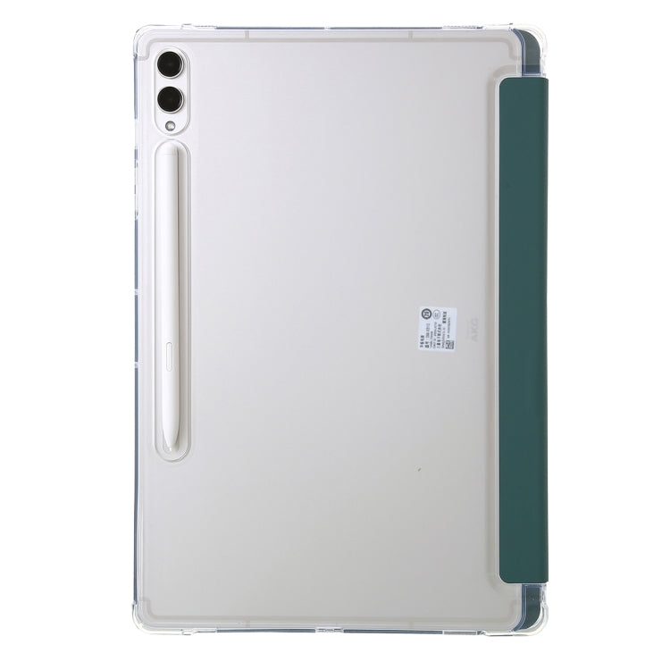 For Samsung Galaxy Tab S9 Clear Acrylic Deformation Leather Tablet Case(Deep Green) - Galaxy Tab S9 Cases by buy2fix | Online Shopping UK | buy2fix