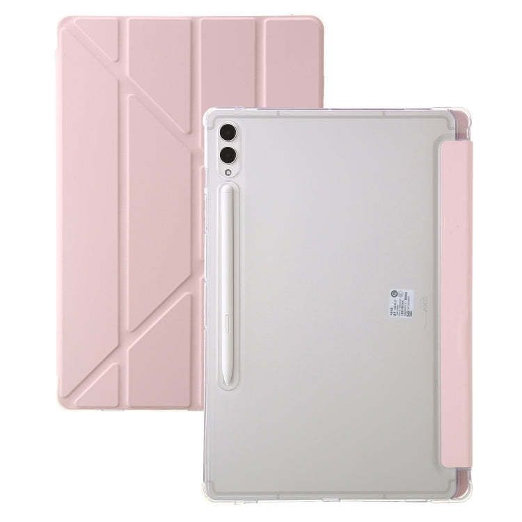 For Samsung Galaxy Tab S9 FE Clear Acrylic Deformation Leather Tablet Case(Pink) - Galaxy Tab S9 FE by buy2fix | Online Shopping UK | buy2fix