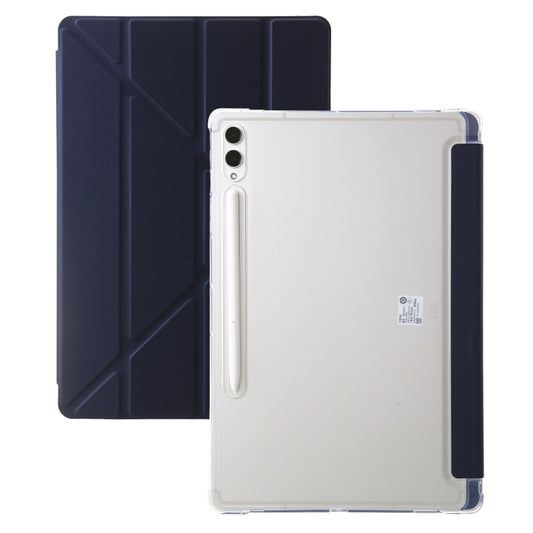 For Samsung Galaxy Tab S9 FE Clear Acrylic Deformation Leather Tablet Case(Dark Blue) - Galaxy Tab S9 FE by buy2fix | Online Shopping UK | buy2fix