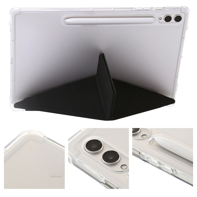 For Samsung Galaxy Tab S9 FE+ Clear Acrylic Deformation Leather Tablet Case(Black) - Galaxy Tab S9 FE+ by buy2fix | Online Shopping UK | buy2fix