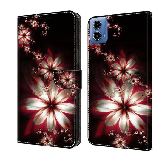 For Motorola Moto G24 Crystal 3D Shockproof Protective Leather Phone Case(Fantastic Flower) - Motorola Cases by buy2fix | Online Shopping UK | buy2fix