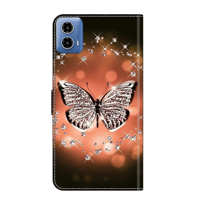 For Motorola Moto G24 Crystal 3D Shockproof Protective Leather Phone Case(Crystal Butterfly) - Motorola Cases by buy2fix | Online Shopping UK | buy2fix