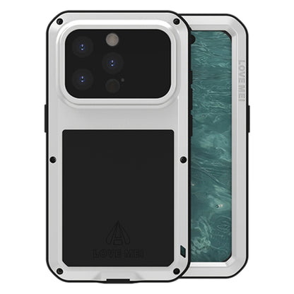 For iPhone 15 Pro LOVE MEI Metal Shockproof Life Waterproof Dustproof Phone Case(Silver) - iPhone 15 Pro Cases by LOVE MEI | Online Shopping UK | buy2fix