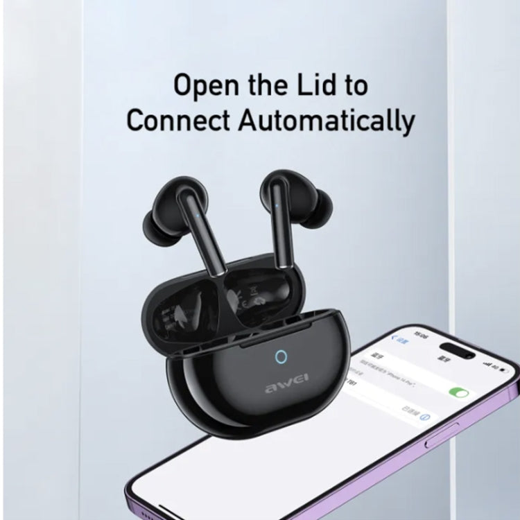 awei T61 Noise Reduction Dual Mic TWS Bluetooth Earbuds(Black) - TWS Earphone by awei | Online Shopping UK | buy2fix